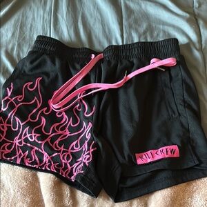 Kill Crew Black and Pink Athletic Shorts